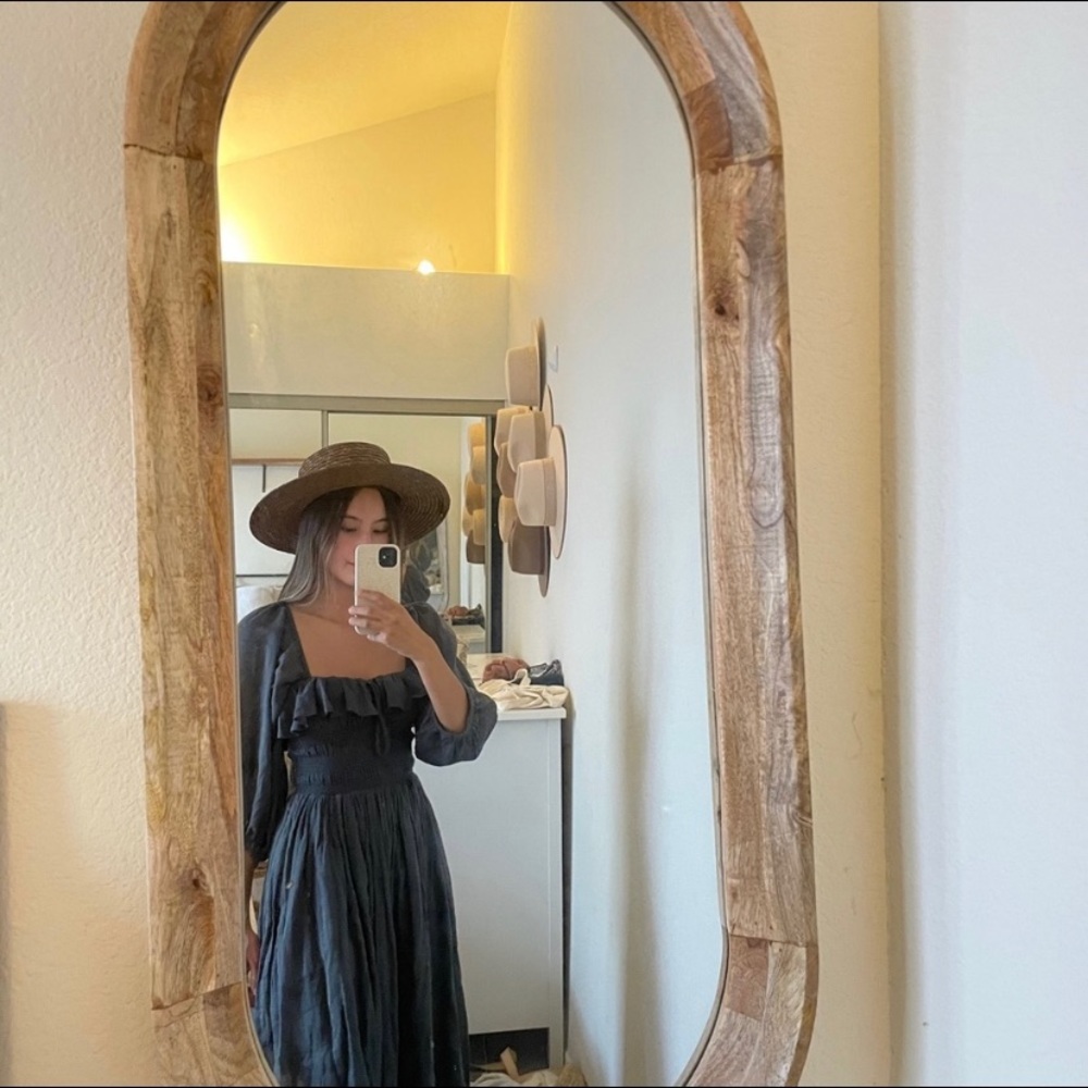 Free People Black Oasis Gauze Cottn Midi Dress M